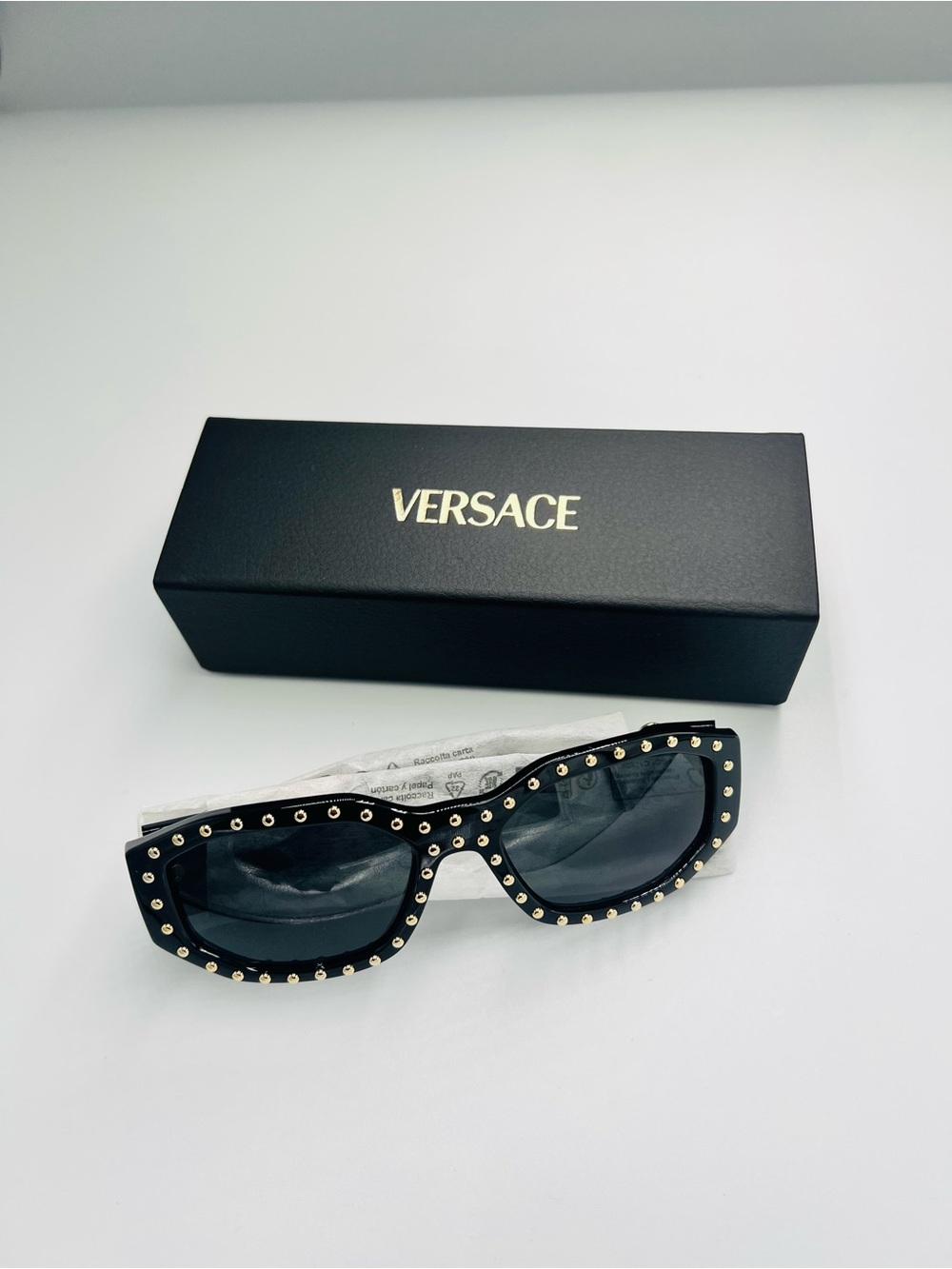 Versace Medusa Biggie Stud Embellished Sunglasses NWOT - Picture 2 of 8